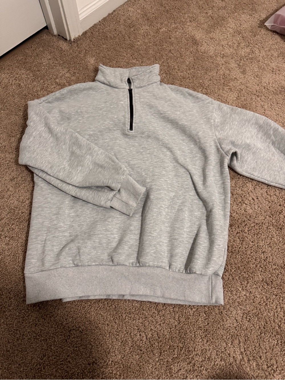Women’s Light Gray Quarter-Zip Sweatshirt